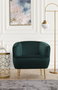 Atelier Del Sofa Sillón Orejero Verde Patas Doradas 83x75x72 cm